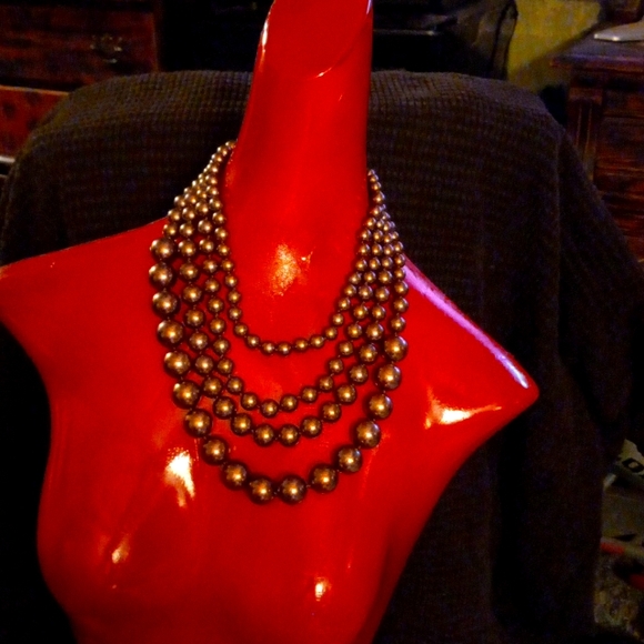 Z-3 lot CEZANNE 4 strand of brown faux pearls - Picture 2 of 4